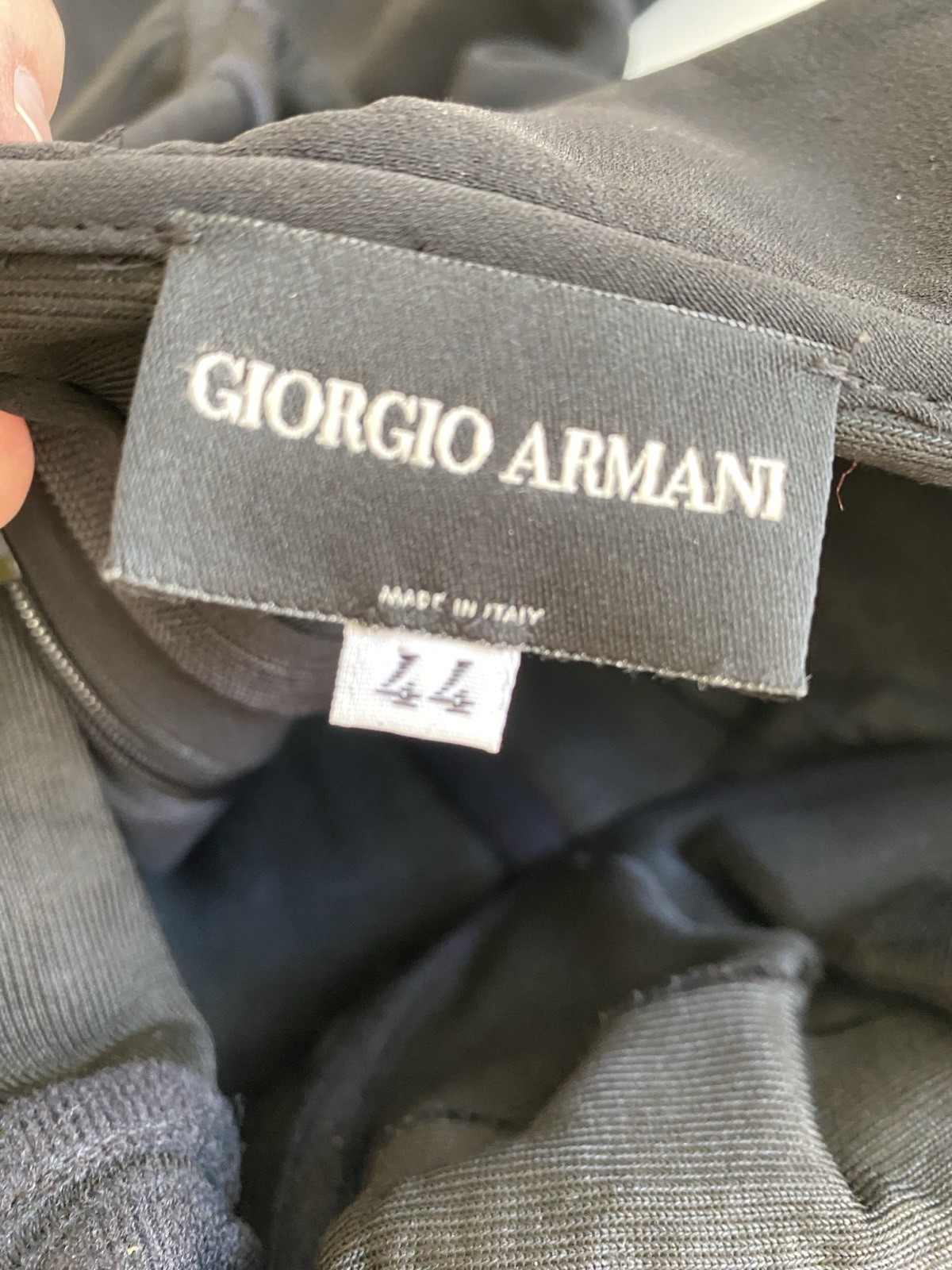 Vintage Georgio Armani 44 Strapless Dress Boned Black Sexy Mini