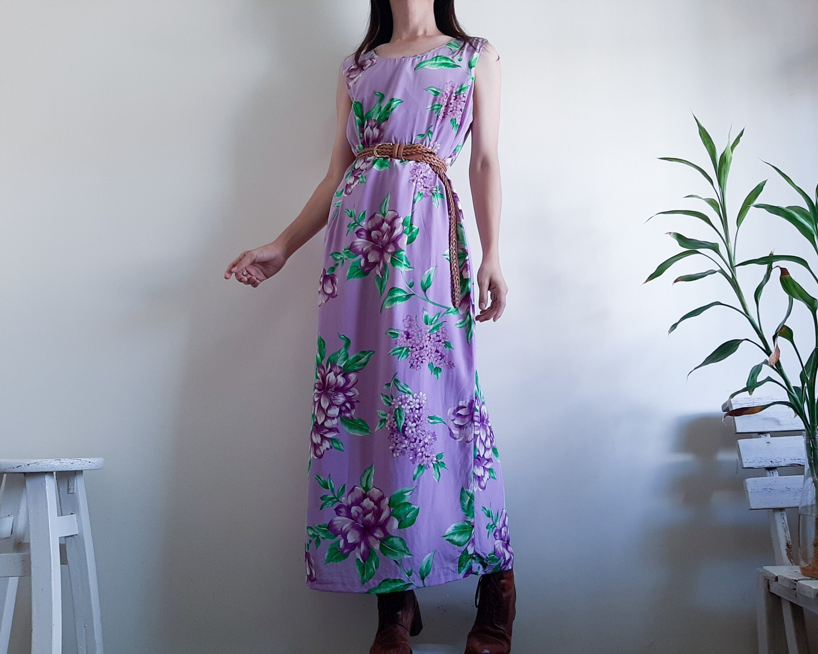 METRO STYLE Purple Floral 100% Silk Dress Jacket Set 2 Piece set Size 16 Size XL