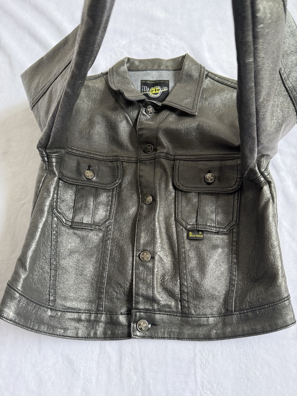 Vintage Y2K Vintage Dr Martens Air Wair Waxed Jacket Silver Gray Size Large