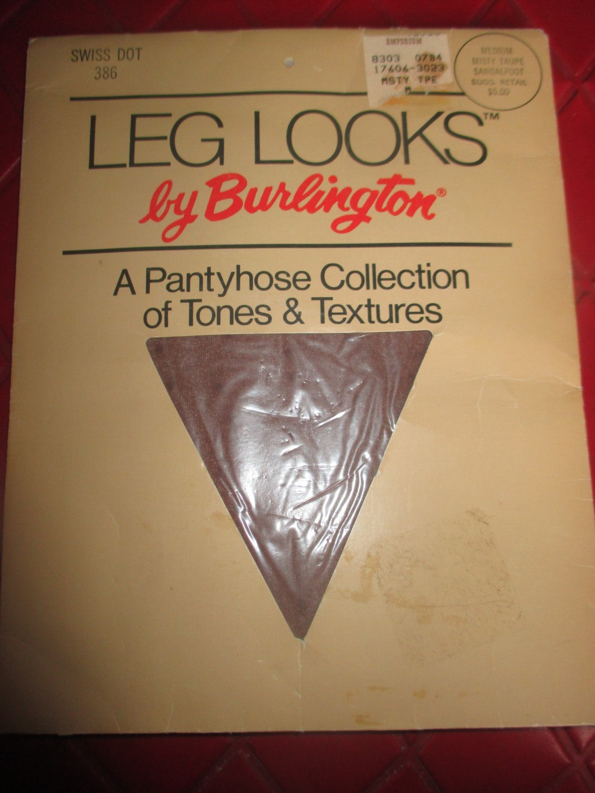Vintage MISTY TAUPE SWISS DOT Nylon PANTYHOSE – 1980’s – Size M -100 to 150 lbs