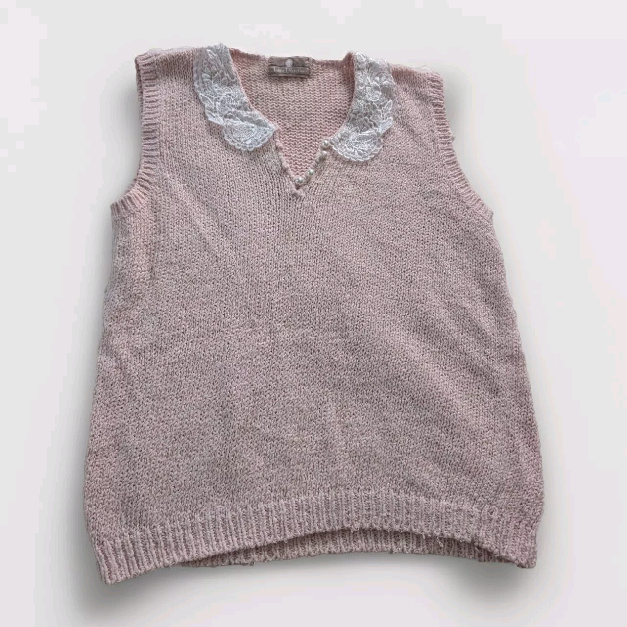 Classic Directions Women’s Pink Sweater Vest Sleeveless Vintage Grannycore