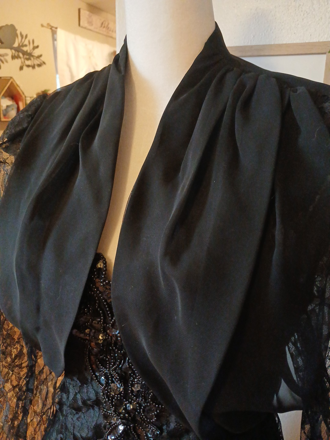 Vintage 80’s XS/S Mademoiselle Black Lace Mini Cocktail Prom Dress With Jacket
