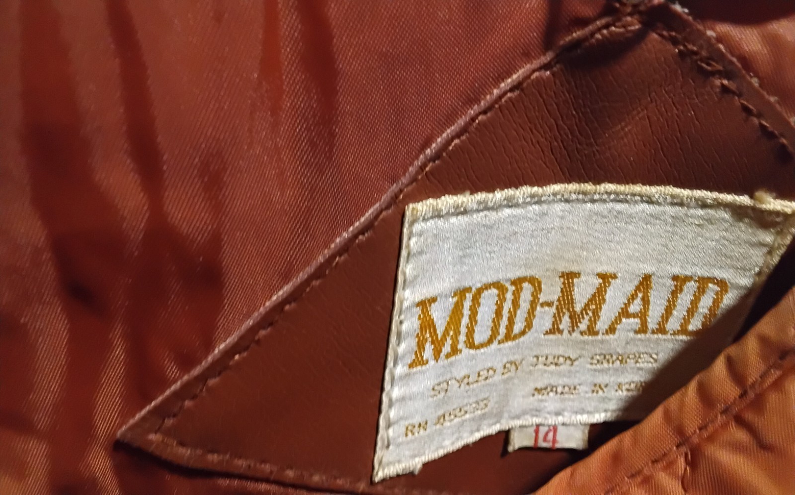 Vintage Mod Maid Pleather Boot Length Coat „Leather Look” -Size 14-