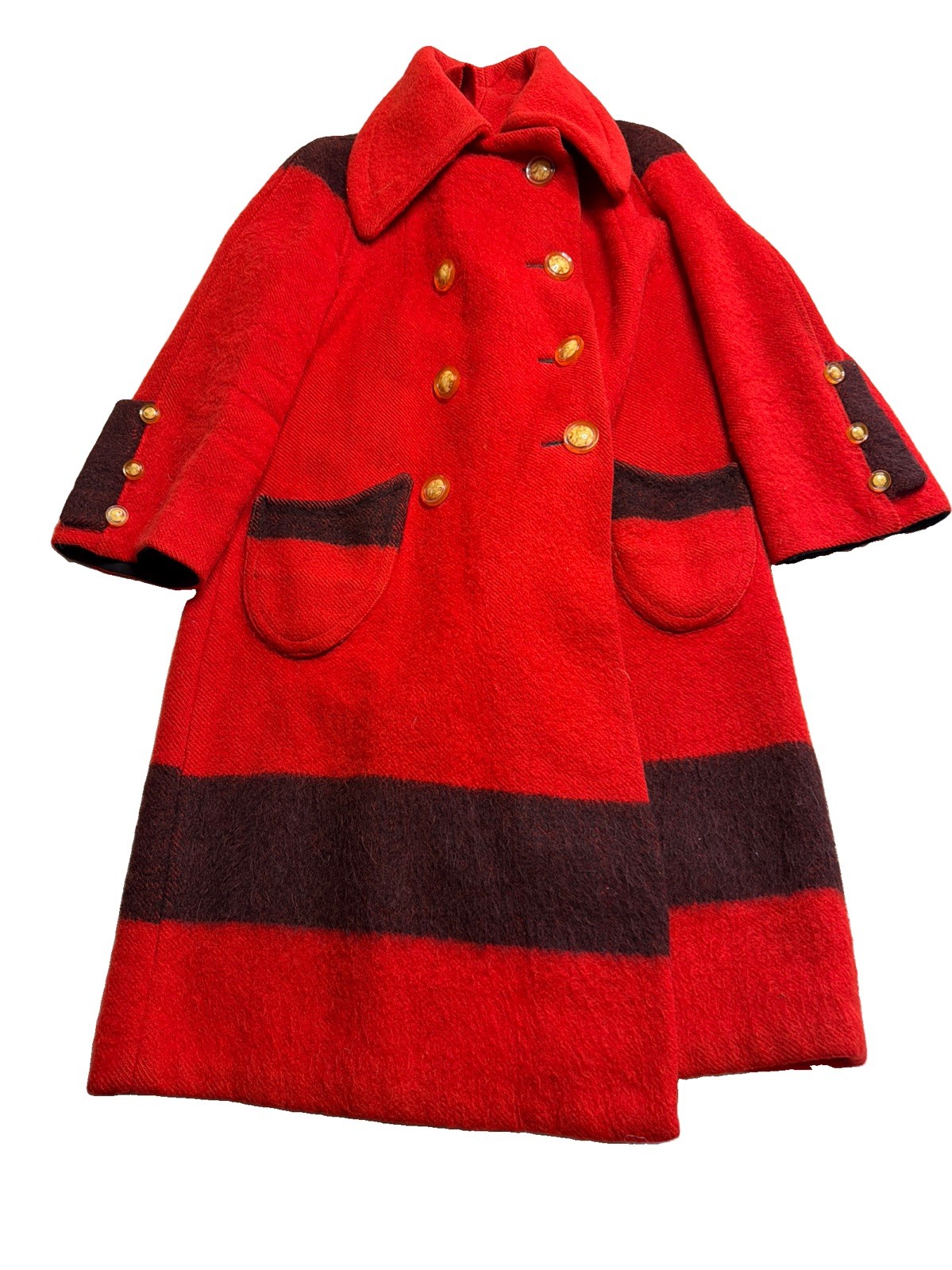 VTG 50s 40s Hudson’s Bay 100% Wool Point Blanket Jacket Coat Size Medium