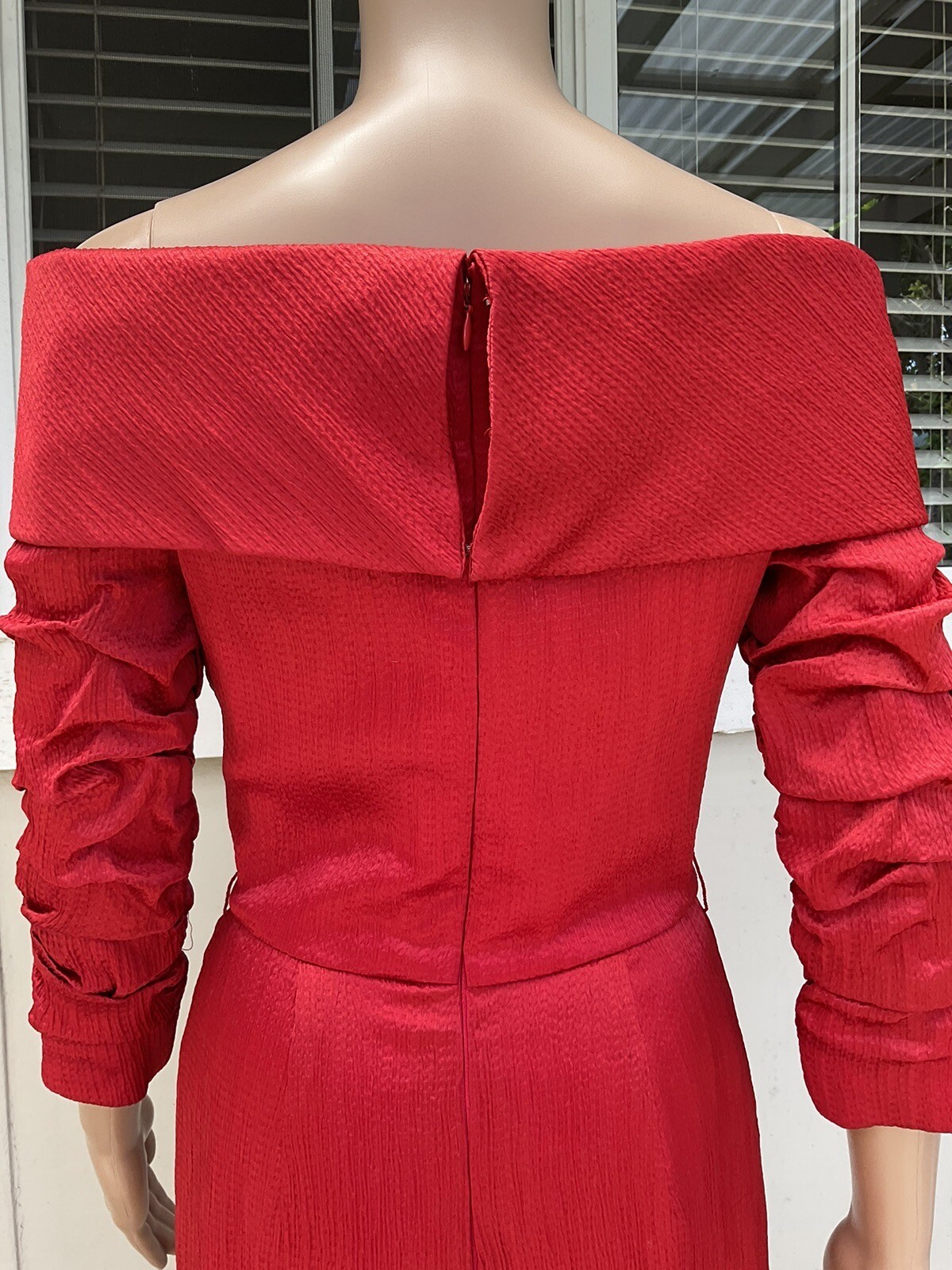 Vtg 80s Arnold Scaasi Couture Boutique Red Cocktail Short Dress