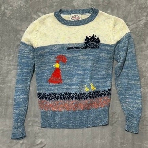 Vintage Noodle Soup California Sportswear Scenic Intarsia Knit Sweater READ