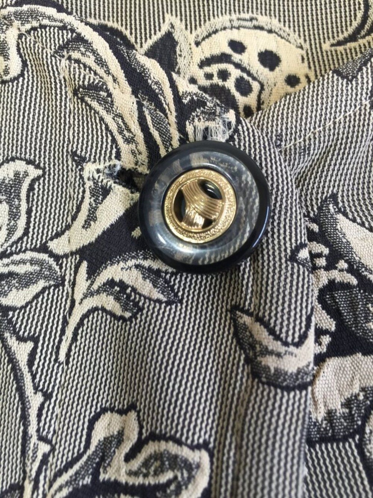 Vintage GIORGIO ARMANI Le Collezioni Jacquard Blouse Jacket Grey Floral, size 8