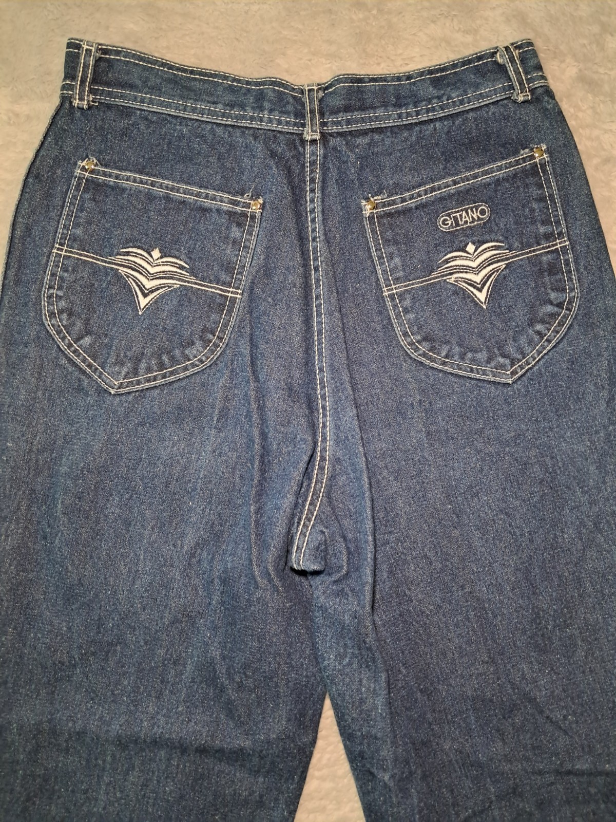 VTG 80S Womens 14 GITANO Dark Cute Heart Tribal Design High Rise Tapered Jeans