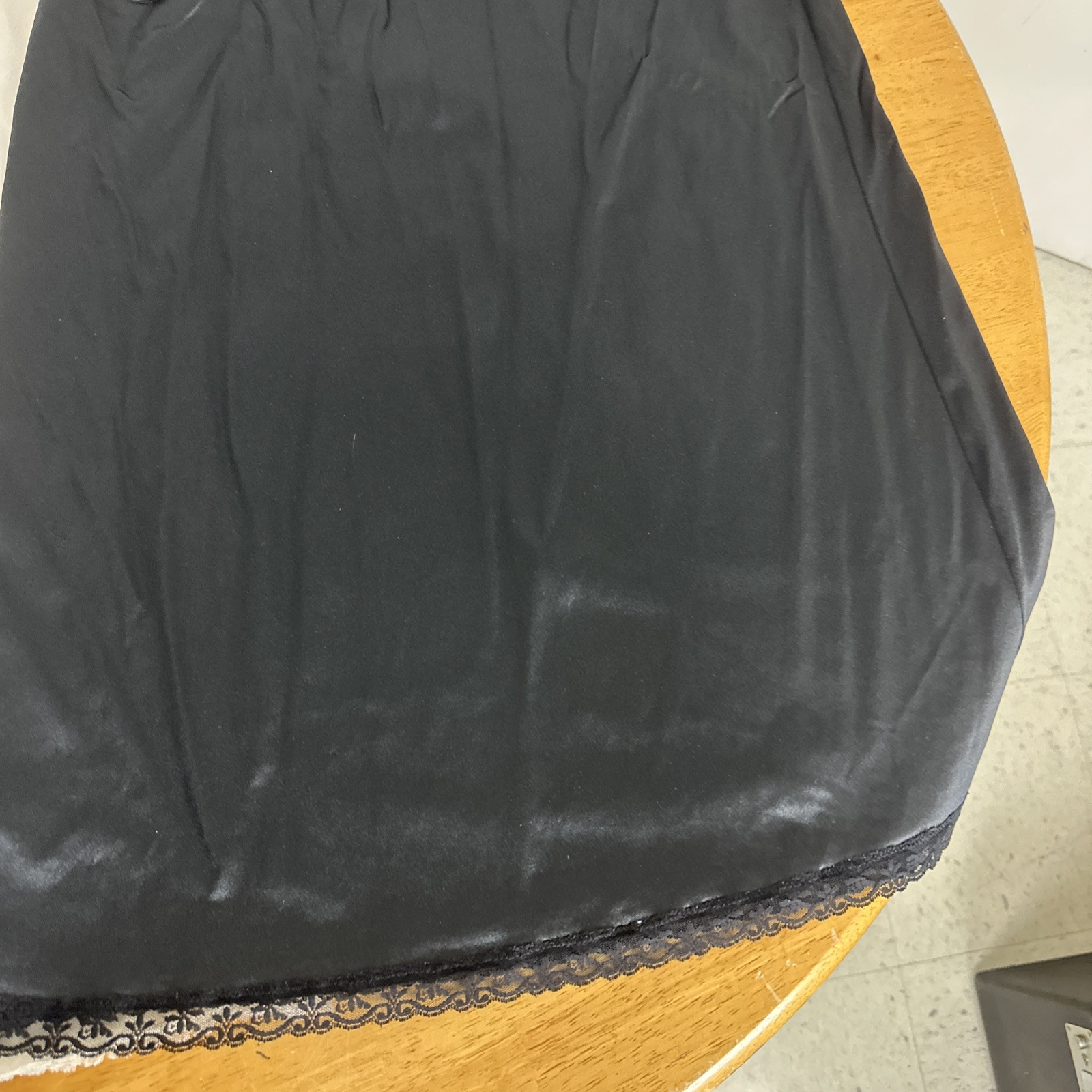 Vintage 2 Vanity Fair Maxi Half Slip Skirt 38 A” Line Creamy &Black Nylon