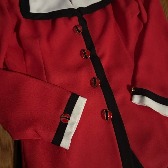 VTG 80’s Anthony Sicari Red 2- Piece Blazer Skirt Set Made in USA Retro Rare