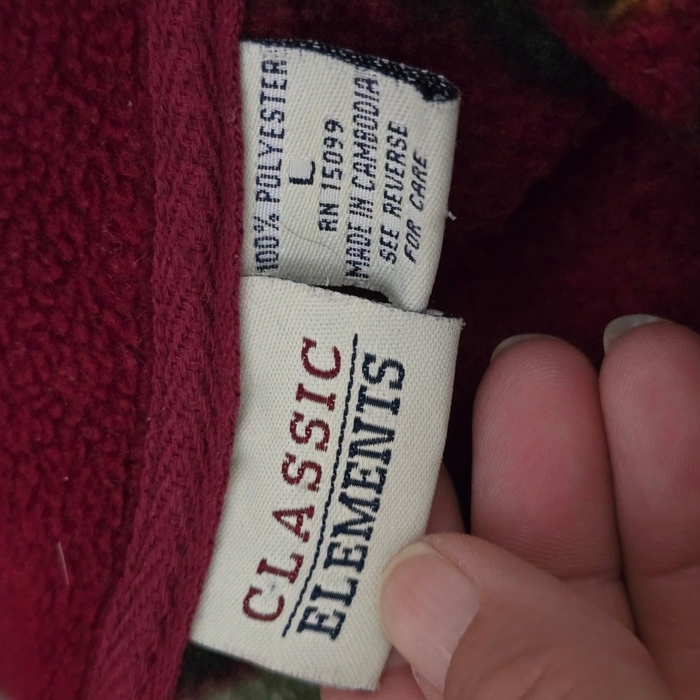 Vintage Classic Elements Fleece Pinecone Jacket Size Large Cottagecore Gorpcore