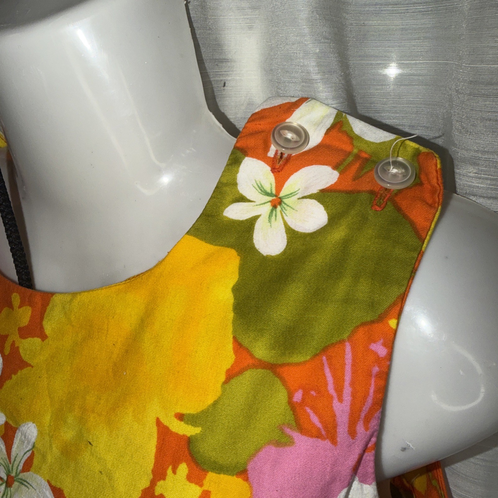 VTG Hookano Girls Floral dress Hawaii shift sleeveless drop waist Size 8 RARE!