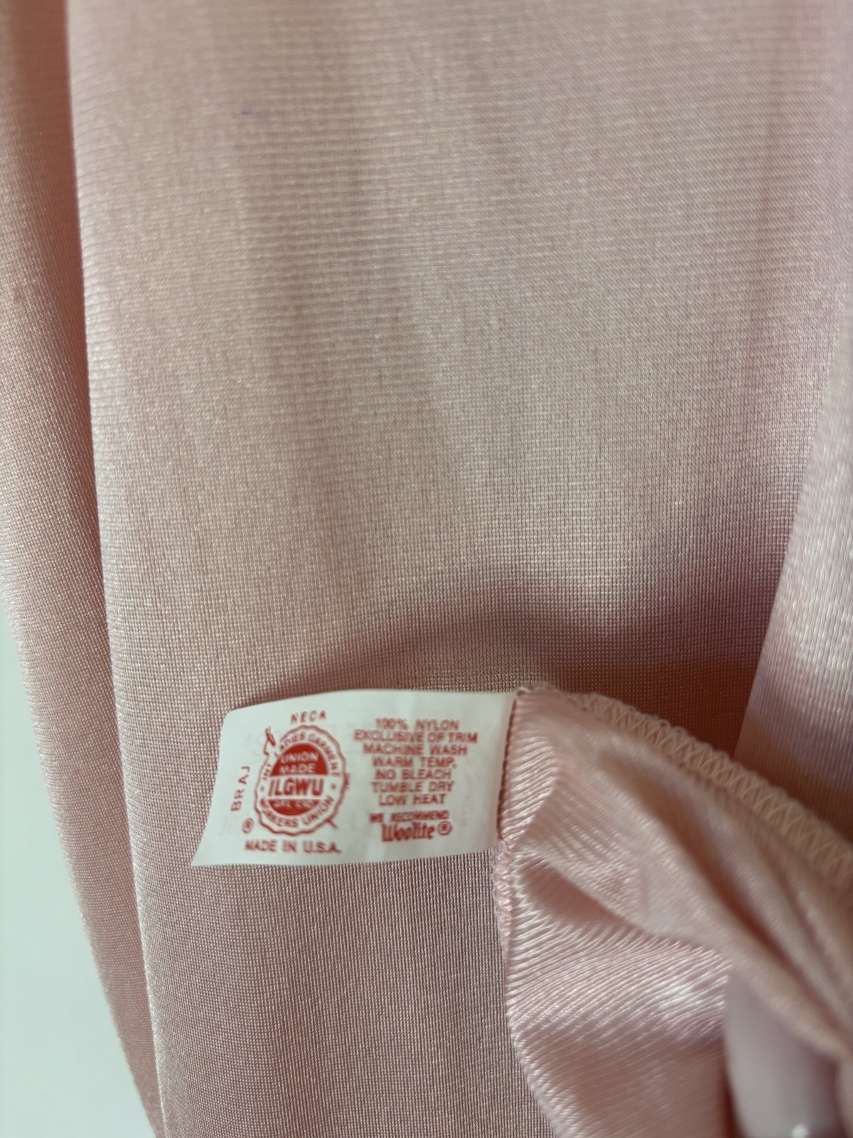 Vtg Lily Of France Robe and Long Slip Large Pink Blush Satin Lace