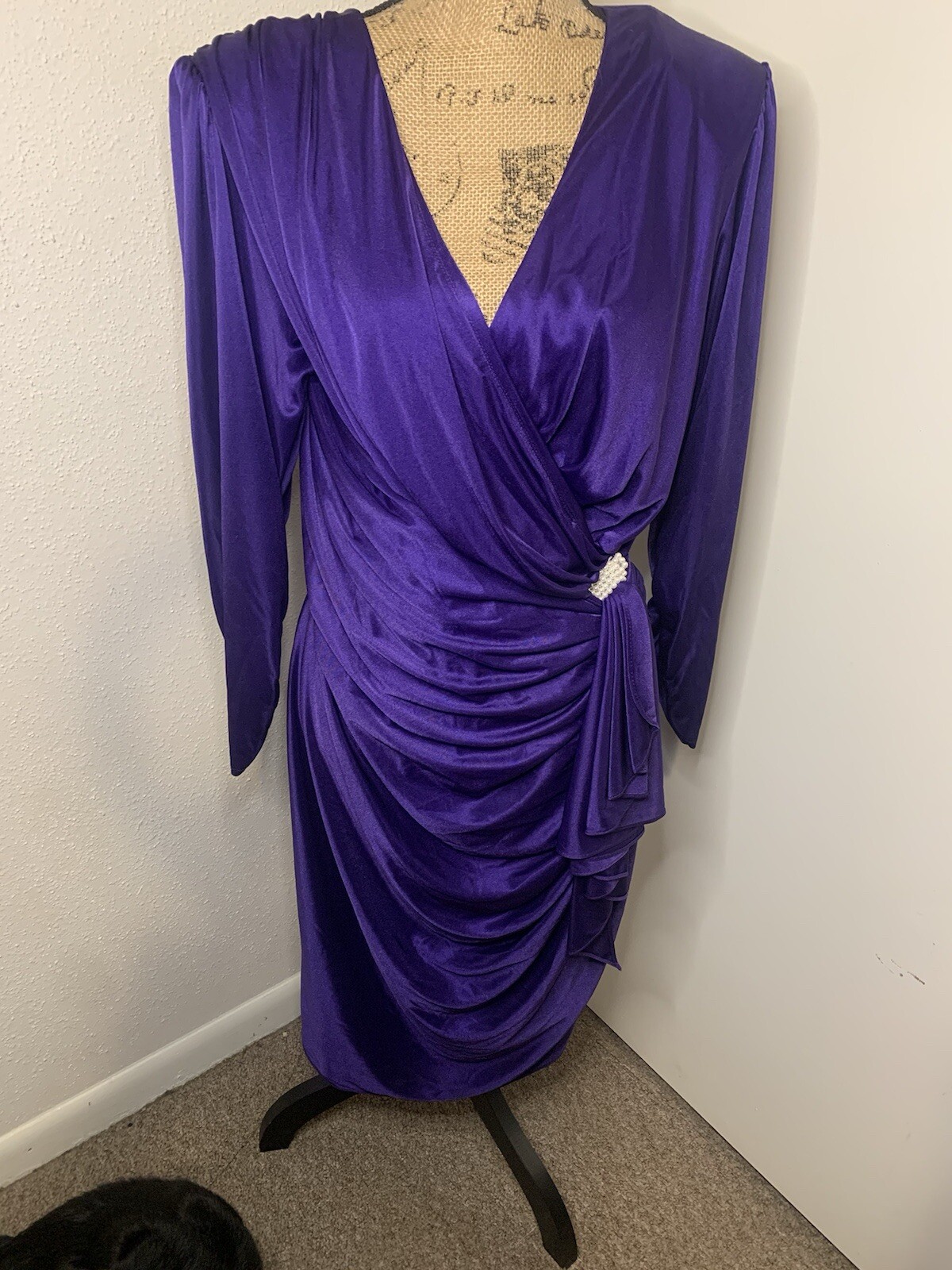 Vintage 1970’s David Rose Purple Wrap Dress 16