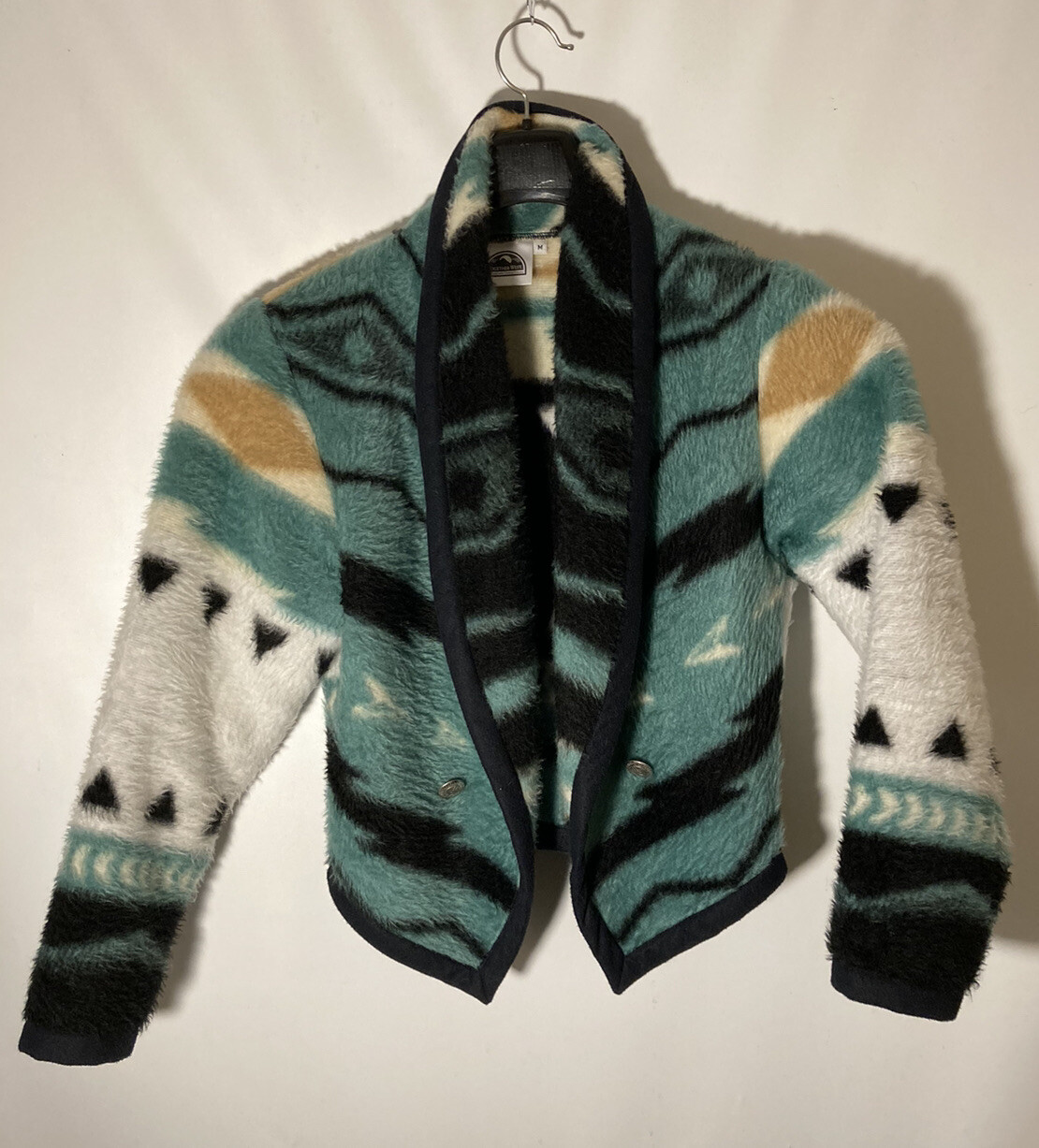 Vintage 80’s Together West Fleece Jacket-Southwest Turquoise Design-Sz M-US Made