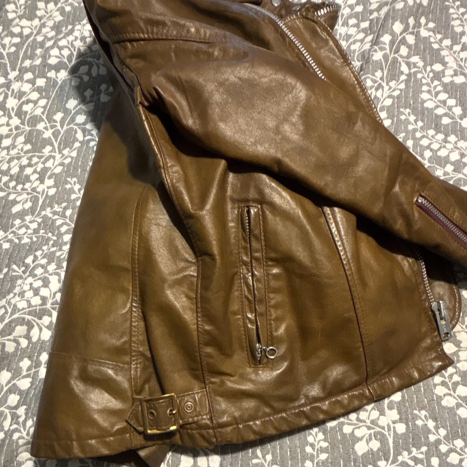 Vintage 70’s, SCHOTT cafe racer, leather motorcycle jacket, Talon size 14 women