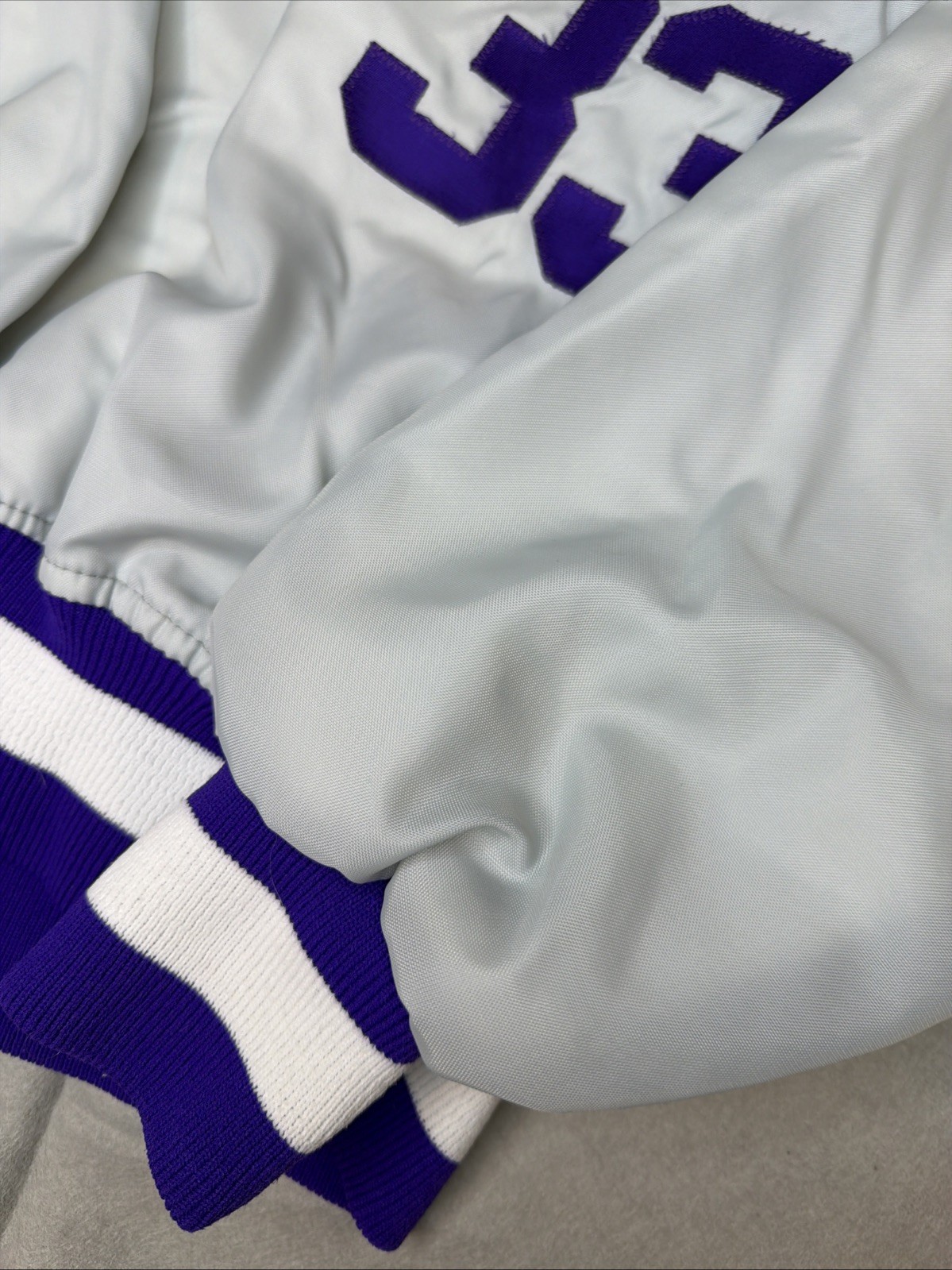 Vintage Wesleyan Sport Pull Over #33 Purple And Silver Size Large