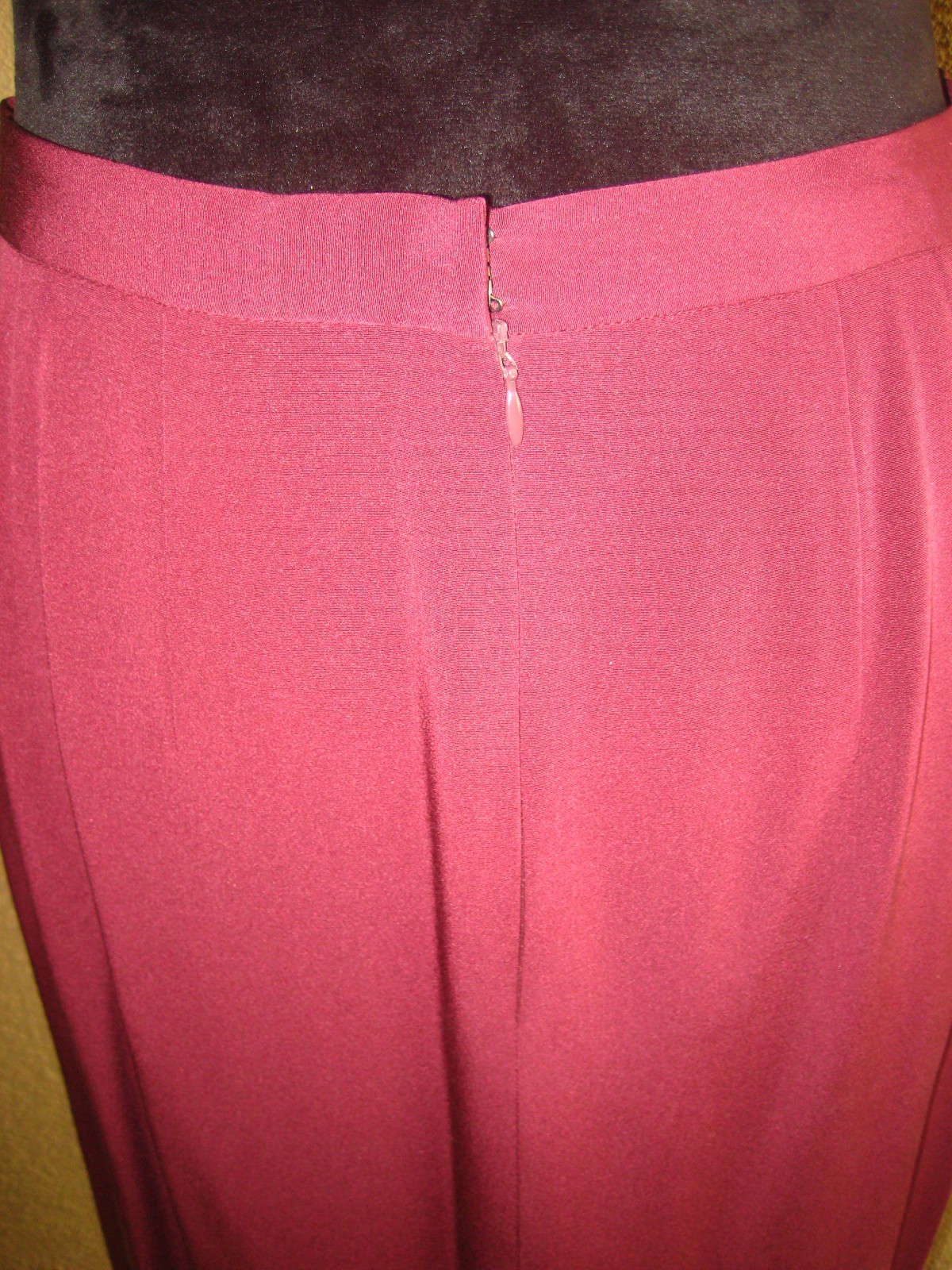 Vintage Rickie Freeman 2 pc Burgundy rhinestone buttons jacket long skirt set