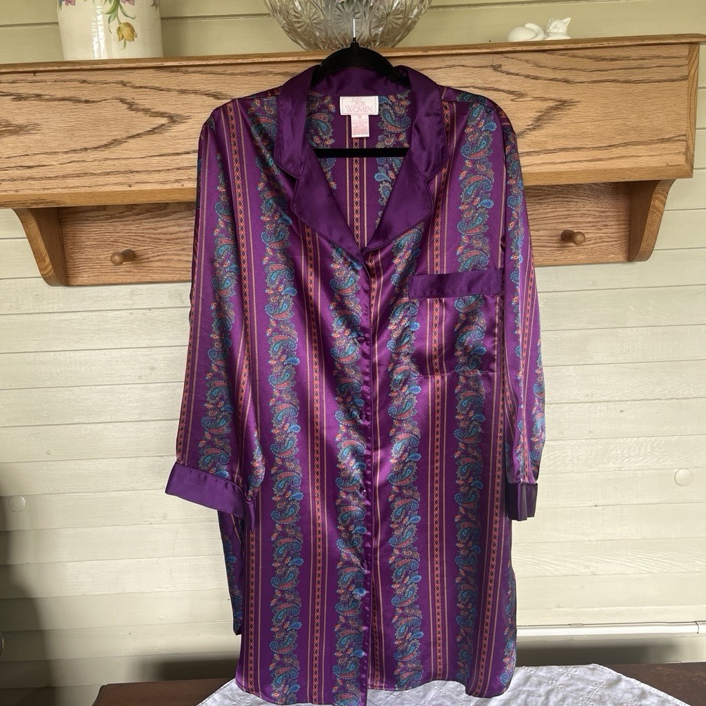 vintage satin sleepwear shirt