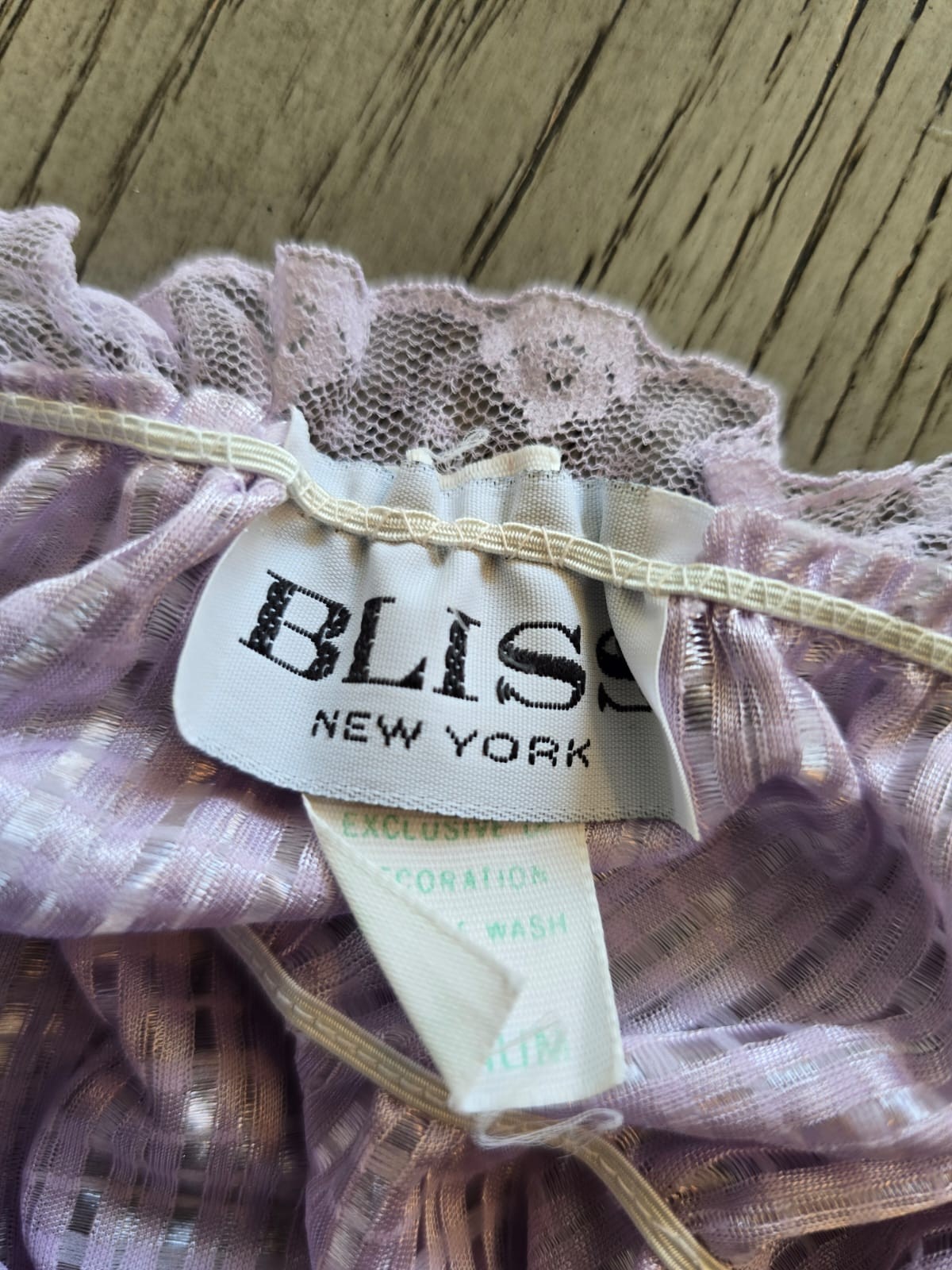 Vintage Bliss New York Purple Slip-On Nightgown Dress Size Medium