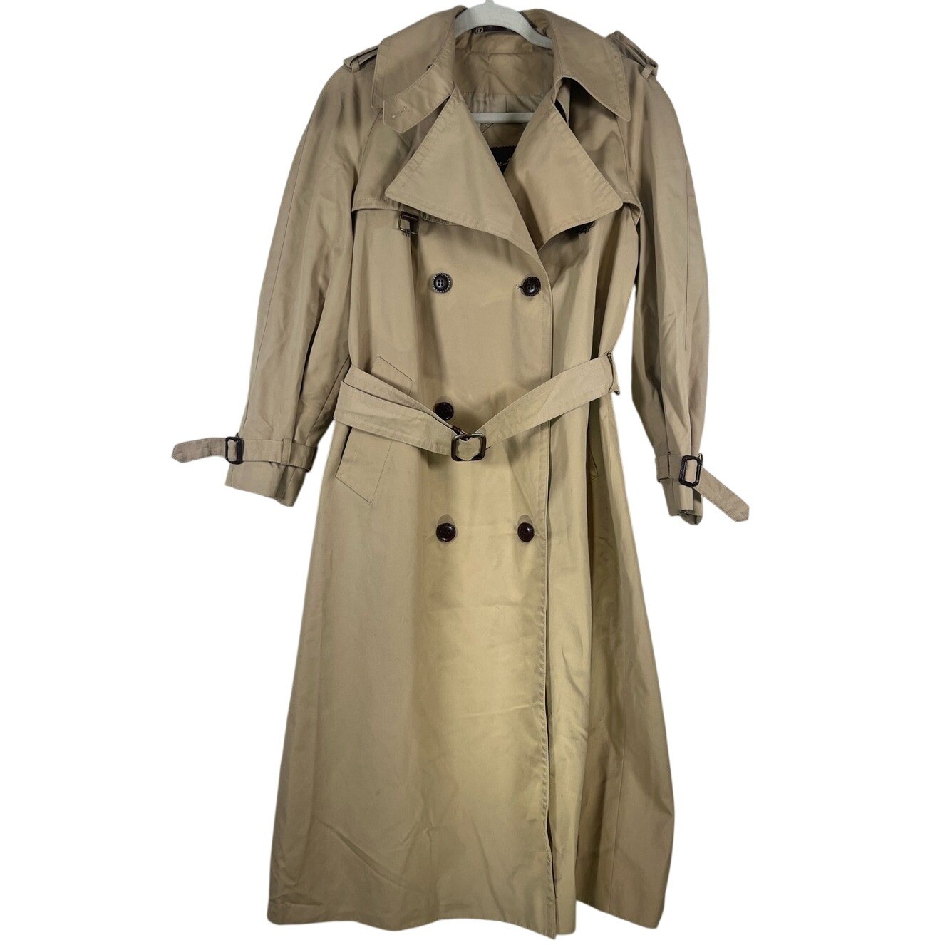 Vtg Etienne Aigner Trench Coat – Leather & Brass Accents – Late 70s/80s SIZE 10