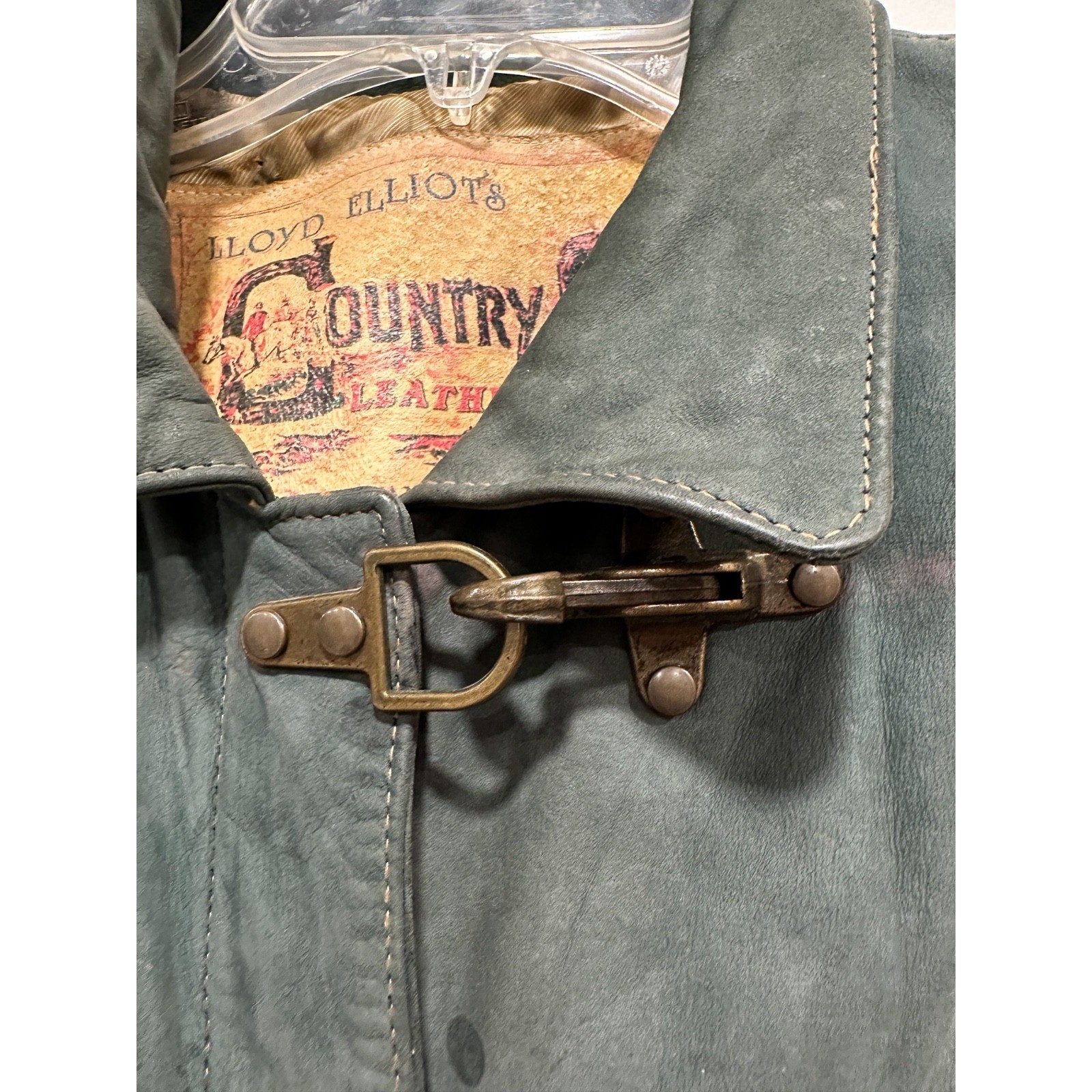 Vintage Lloyd Elliot Country Club Leather Jacket Green Womens M
