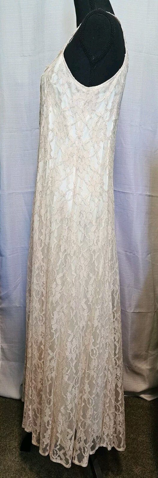 Margot Lea Peach Lace Dress And Bolero Jacket Satin Lining Size Medium Vintage
