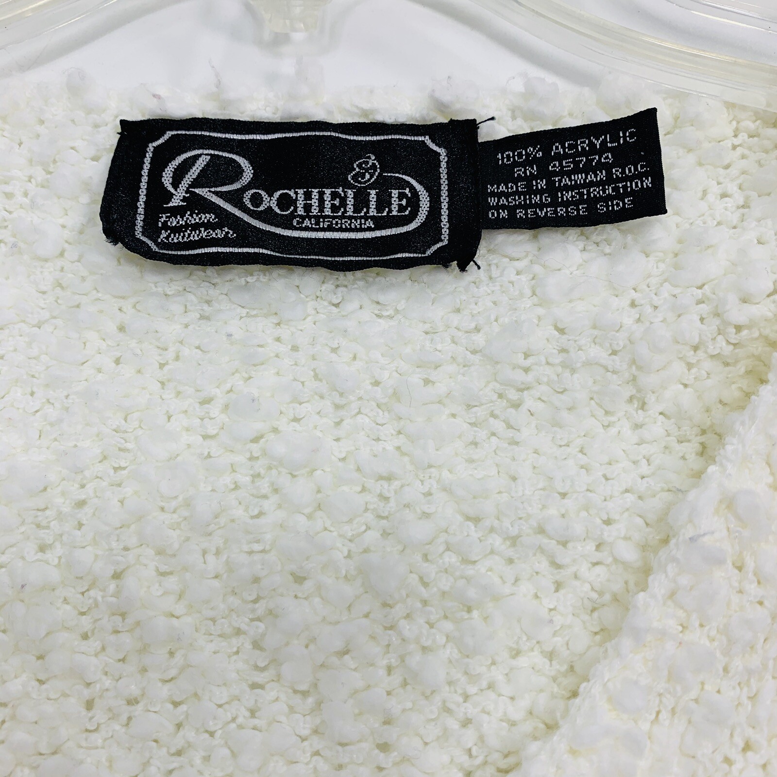 VTG POPCORN BALLS ROCHELLE CALIFORNIA LIGHT SWEATER WOMEN Polka Dot Sz M Retro