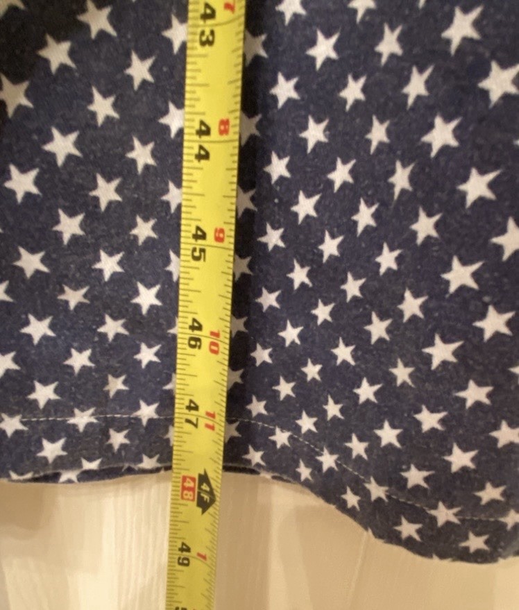 Vintage 90’s Americana Denim Dress Cottage core Medium Flag Quizz USA