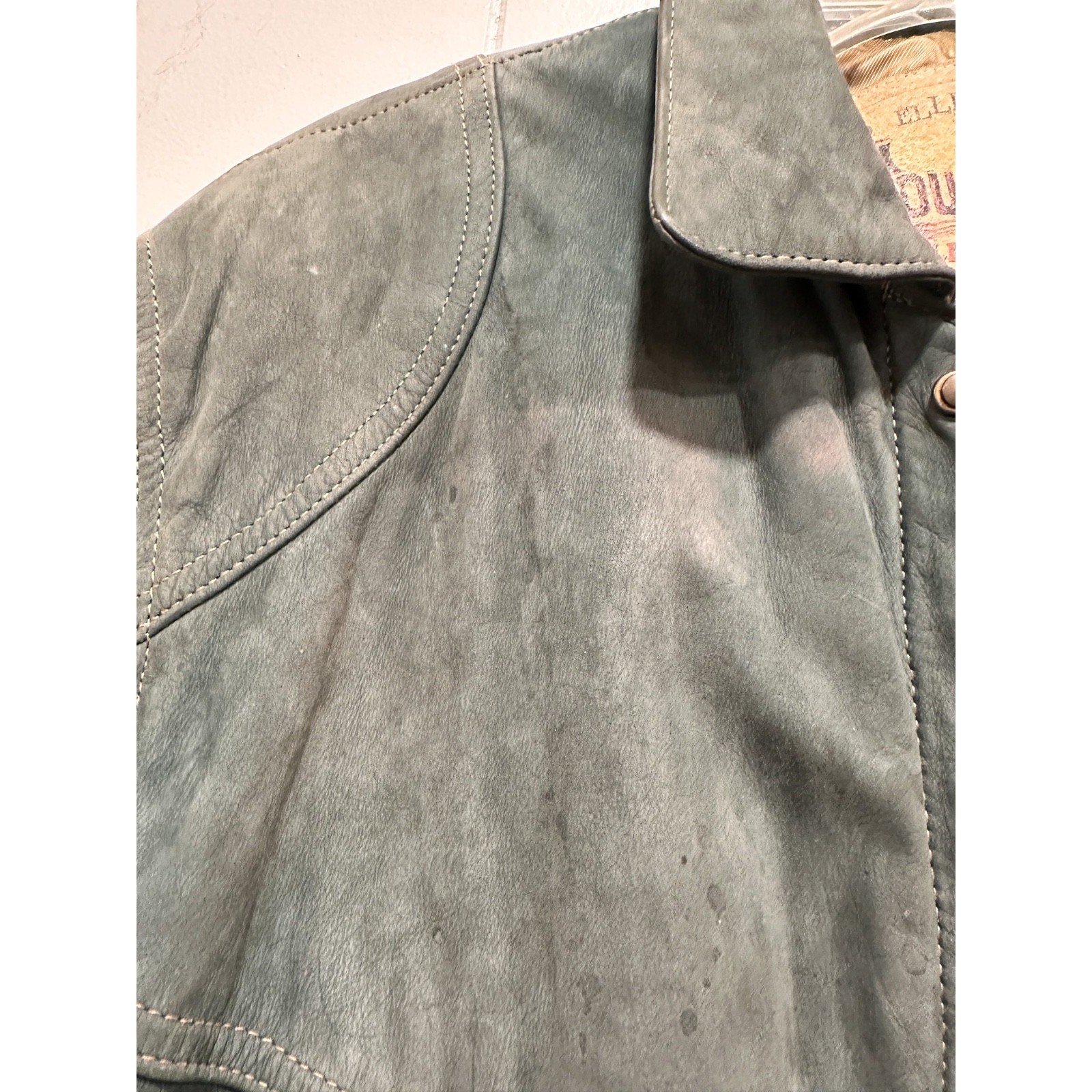 Vintage Lloyd Elliot Country Club Leather Jacket Green Womens M
