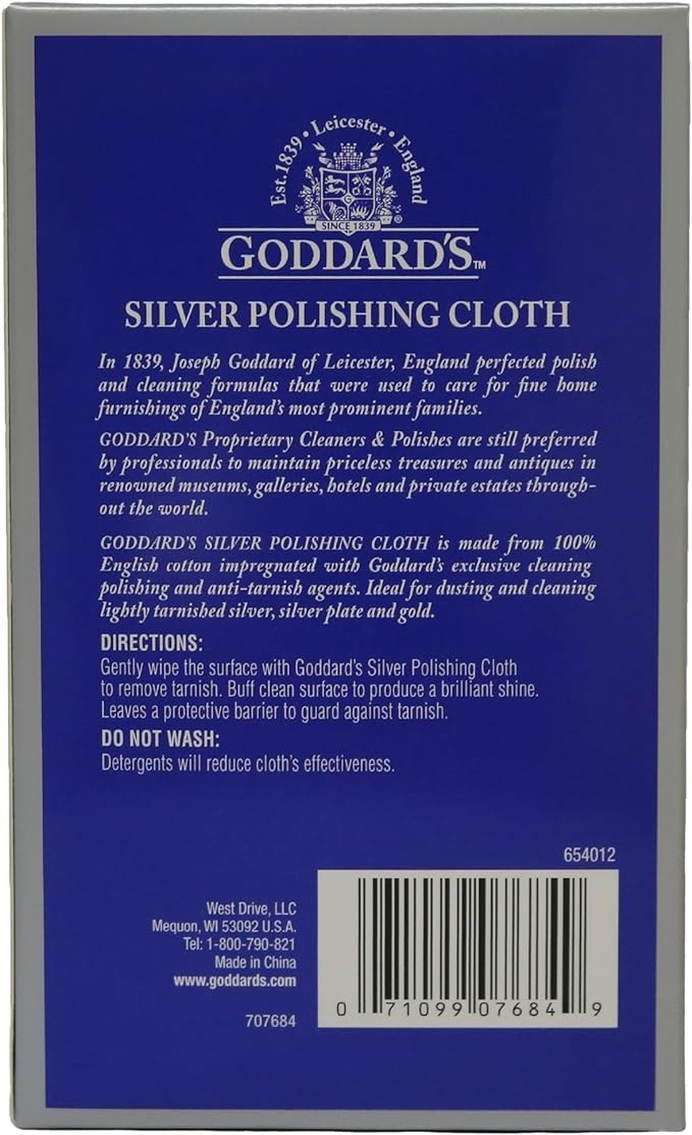 Goddard’s Cotton Silver Polishing Cloth for Cleaning Silver Jewelry, Gold, Di…