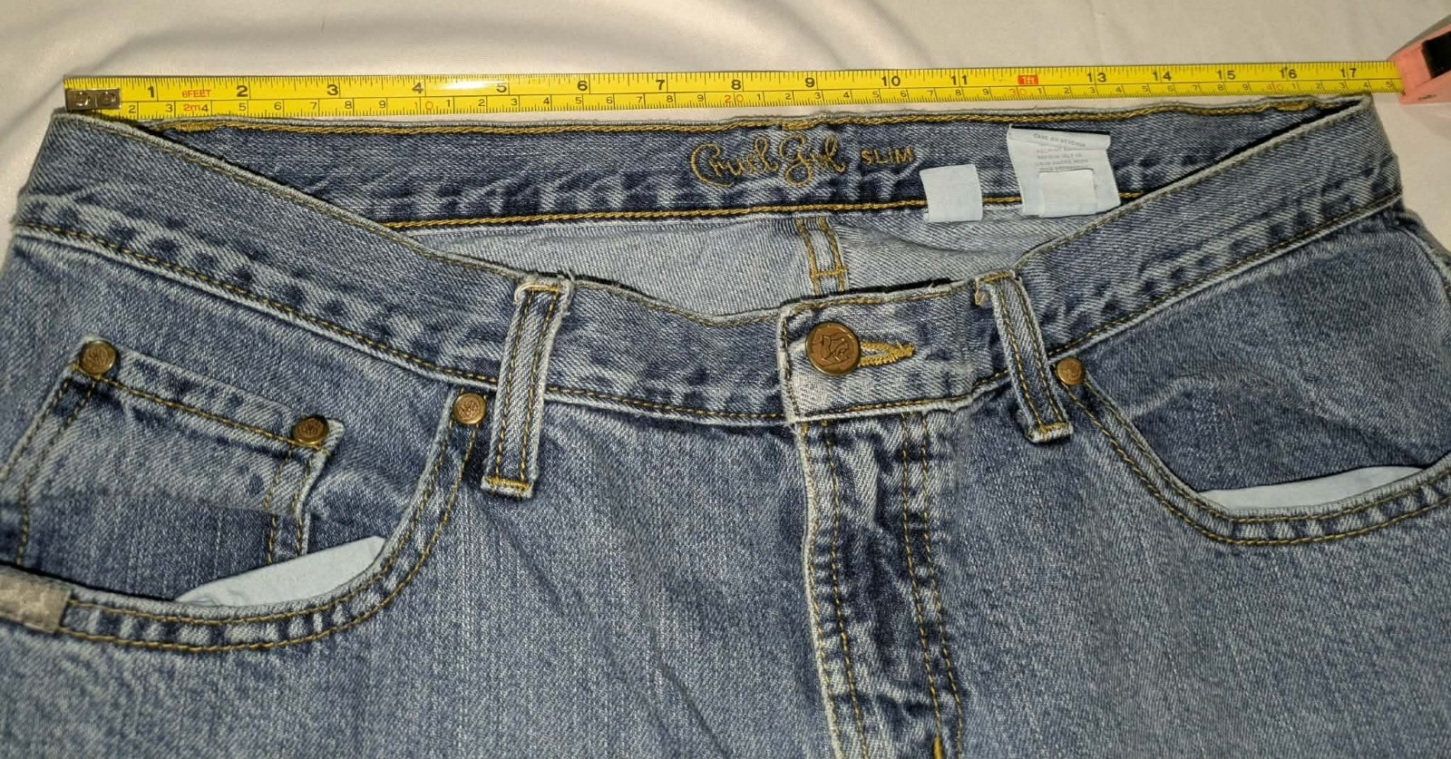 Vtg Cruel Girl Jeans Womens 13 Short Medium Wash Blue Cotton Western