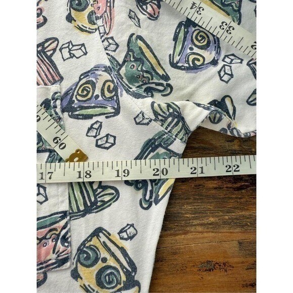 T1 Preview Basics Dress Teacup Print Drop Waist 90s Vintage Cotton Pockets