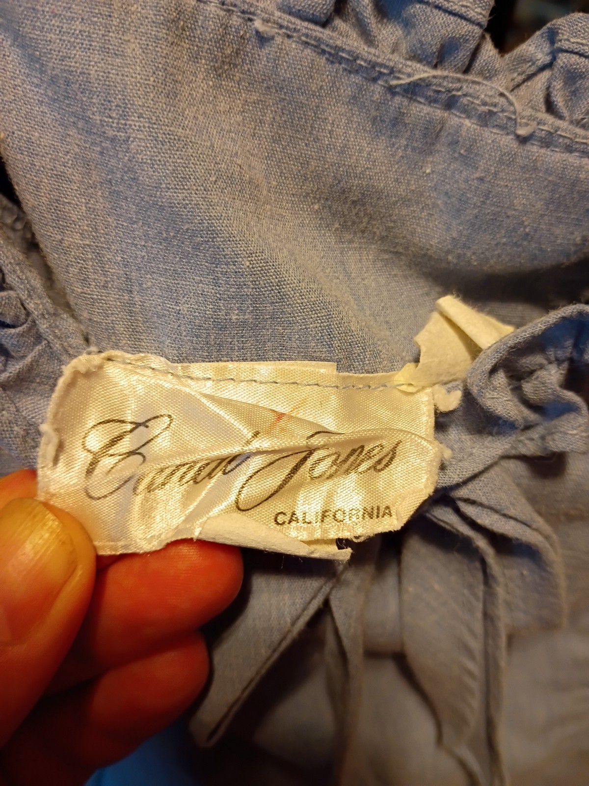 Vintage Candi Jones Prairie Dress Light Blue Cottagecore Size 5 (XS/S)