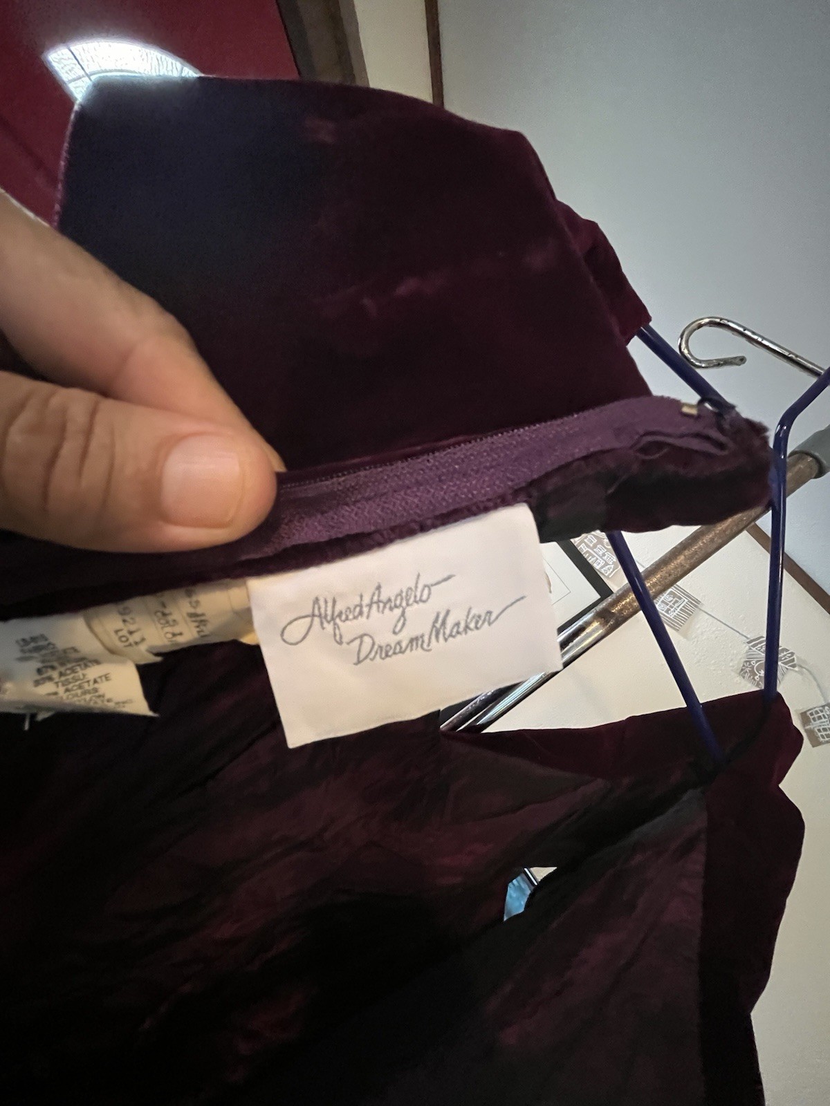 Vintage Union Made Alfred Angelo Dream Maker Purple Velvet & Nylon Dress 11/12