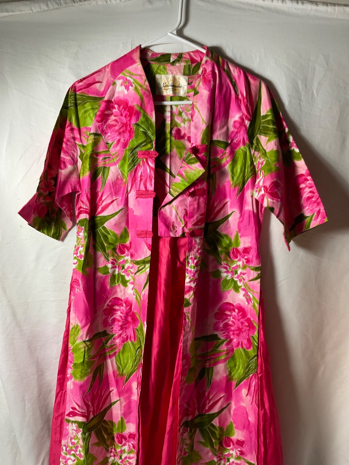Vintage Kamehameha Hawaiian Flower Pocket Dress 1960 Mid century Made in Hawaii