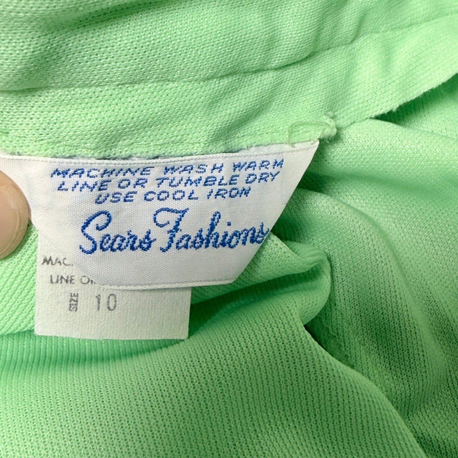 VTG Sears Mint Green Empire Waist Maxi Dress 1970’s Prairie Boho Cotagecore