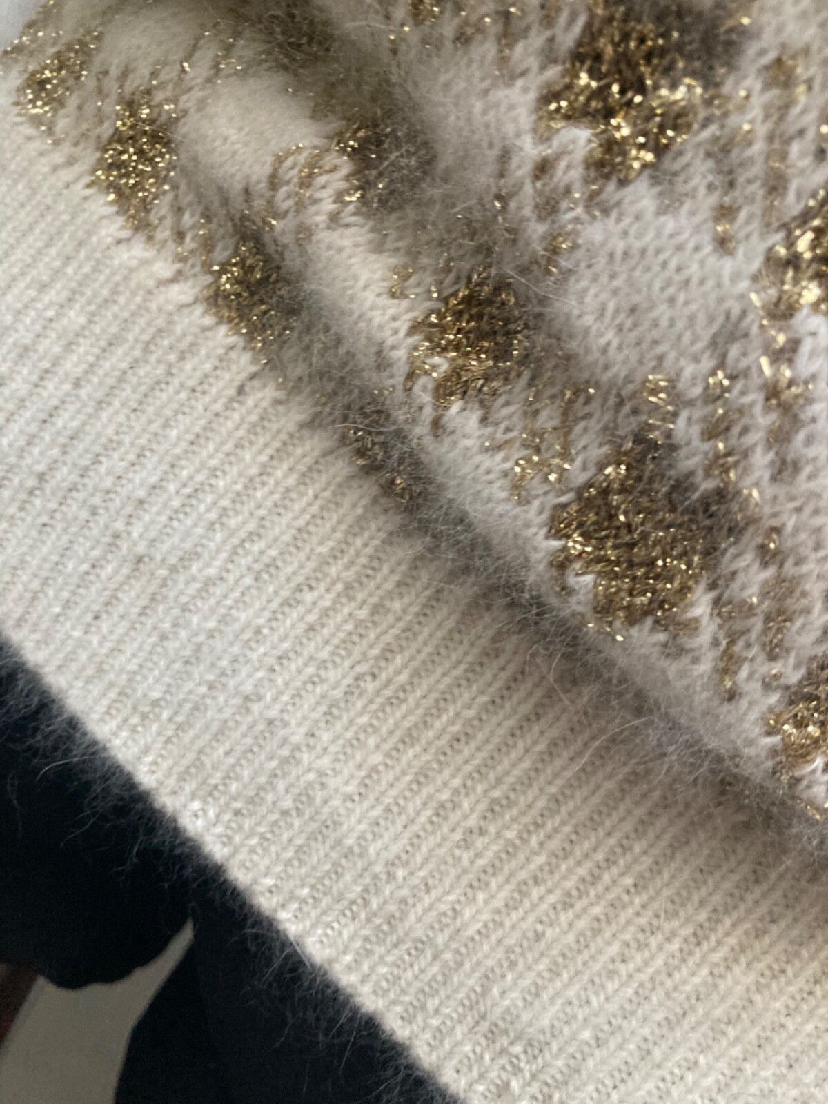 Vintage 1980s Custom Made Angora, Wool Sparkling Knitted Cardigan size S-M.