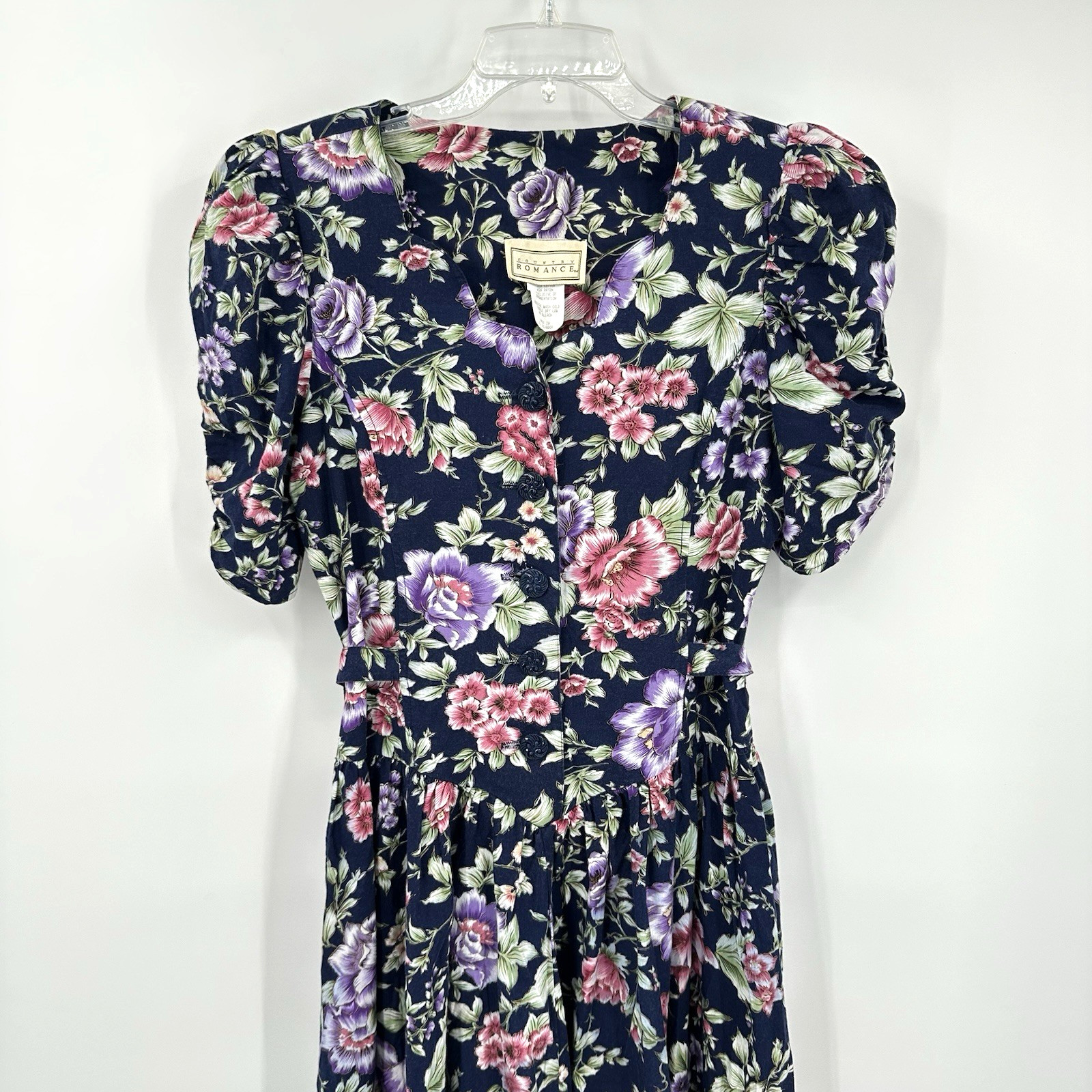 vintage 80s COUNTRY ROMANCE MAXI DRESS floral XL cottagecore prairie equestrian