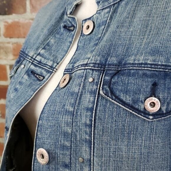 VTG 2007 Levi Strauss Signature Notched Collar Denim Jacket Women S Sample