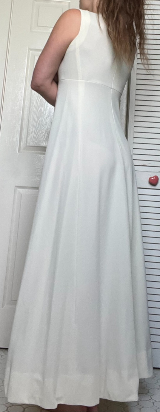 Vintage Vogue Paris Handmade Ivory Wedding Gown High Neck Empire Waist Mod