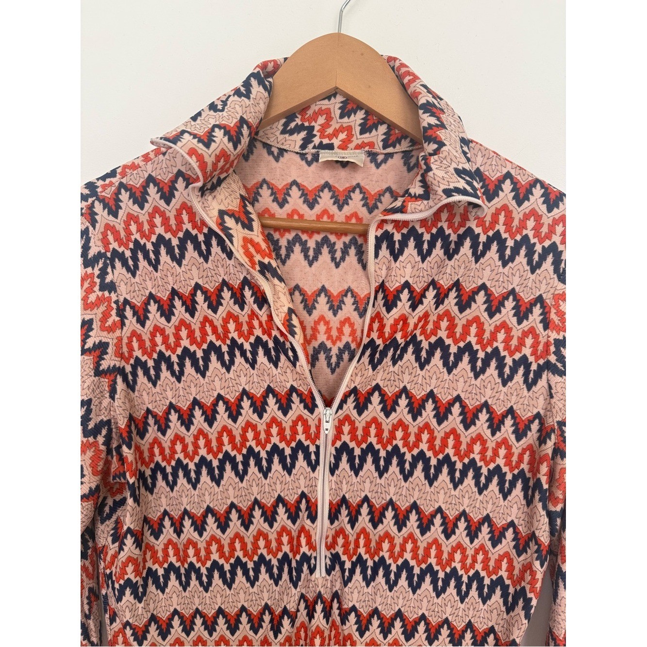 Vintage Quarter Zip Mock Neck Top Cover Up Tunic Size 18 (M) Coastal Grandmother