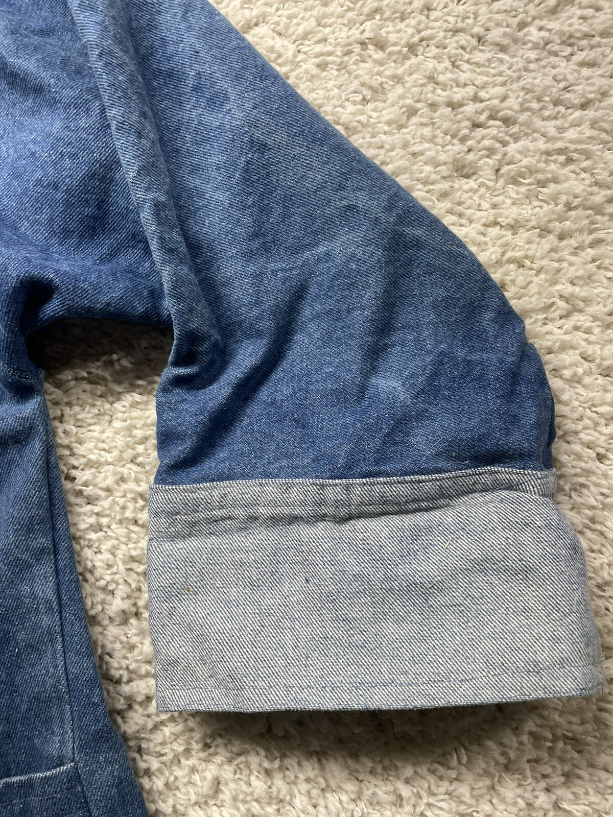 Vintage Hand Sewn Women’s Denim Chore Jacket Osh Kosh Buttons See Measurements