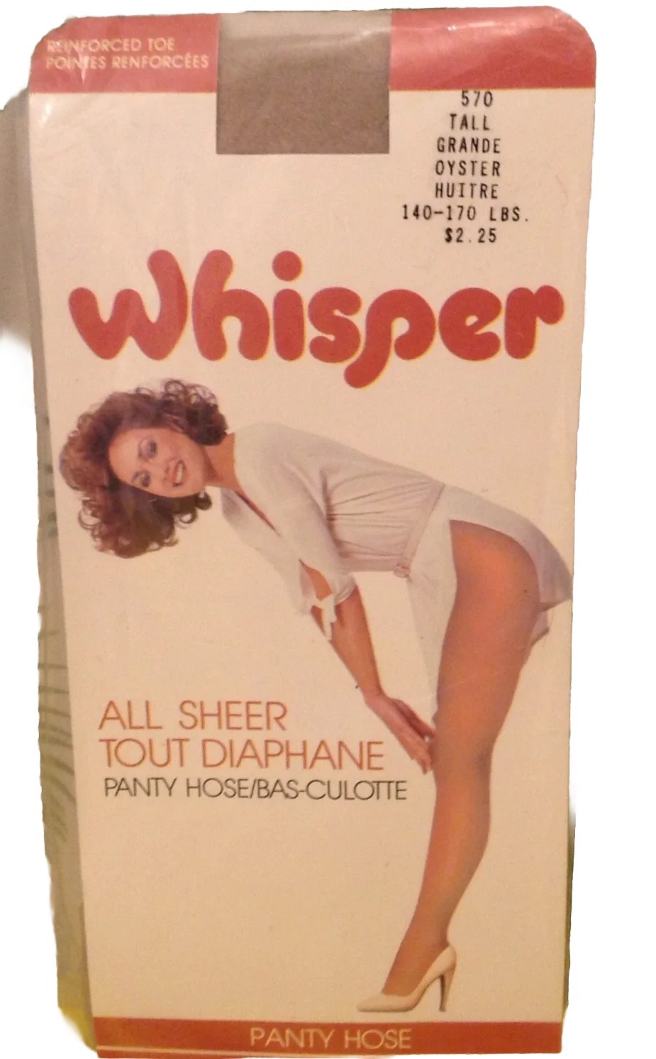 Vintage Pantyhose Whisper All Sheer Color Oyster Size Tall BC003A