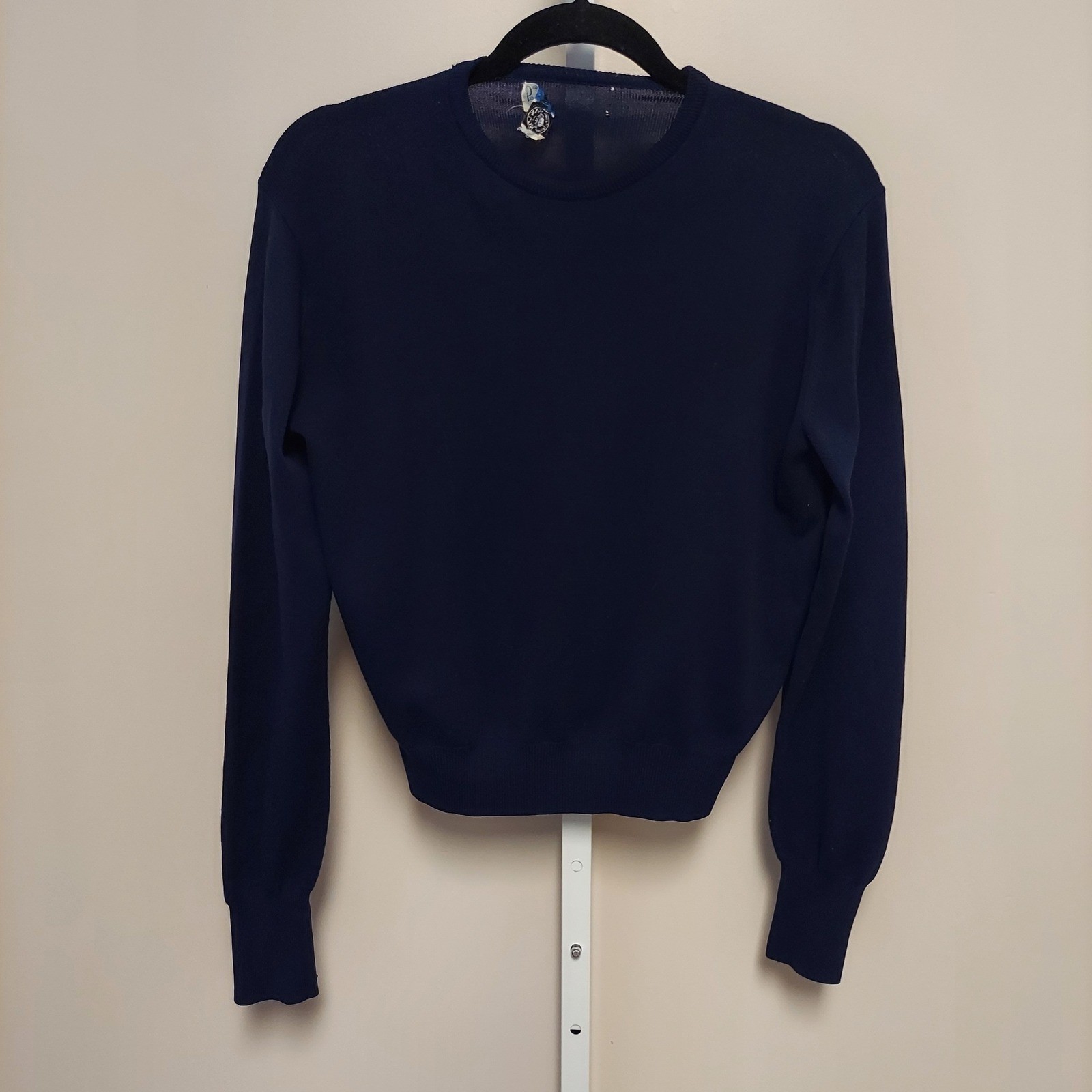 Vintage Pandora Ban-Lon Blue Crewneck Knit Sweater Long Sleeve Preppy Academia