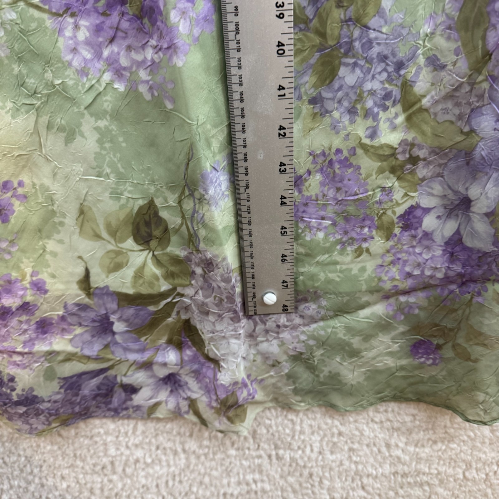 90s Vintage Mesh Midi Maxi Dress 18 XL Green Purple Floral