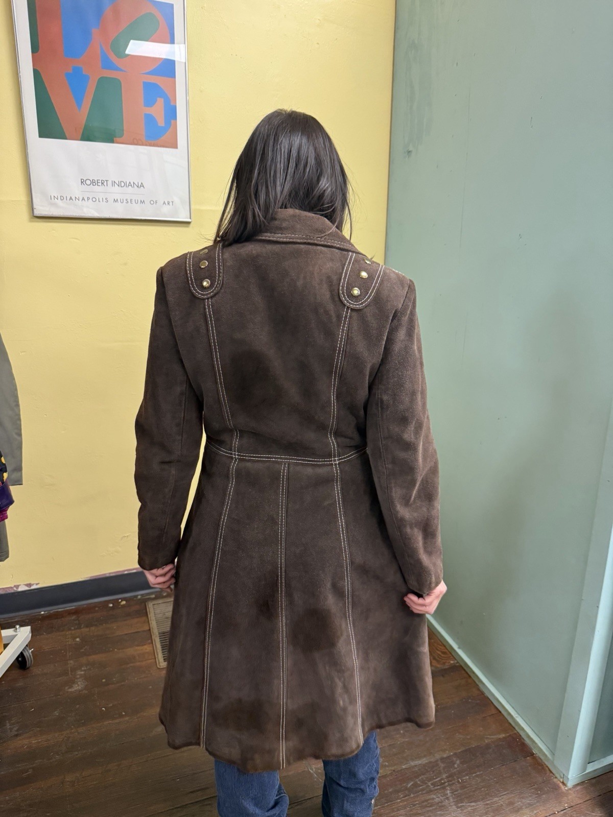 Vintage 70s Montgomery Ward The Tannery Brown Suede Coat M