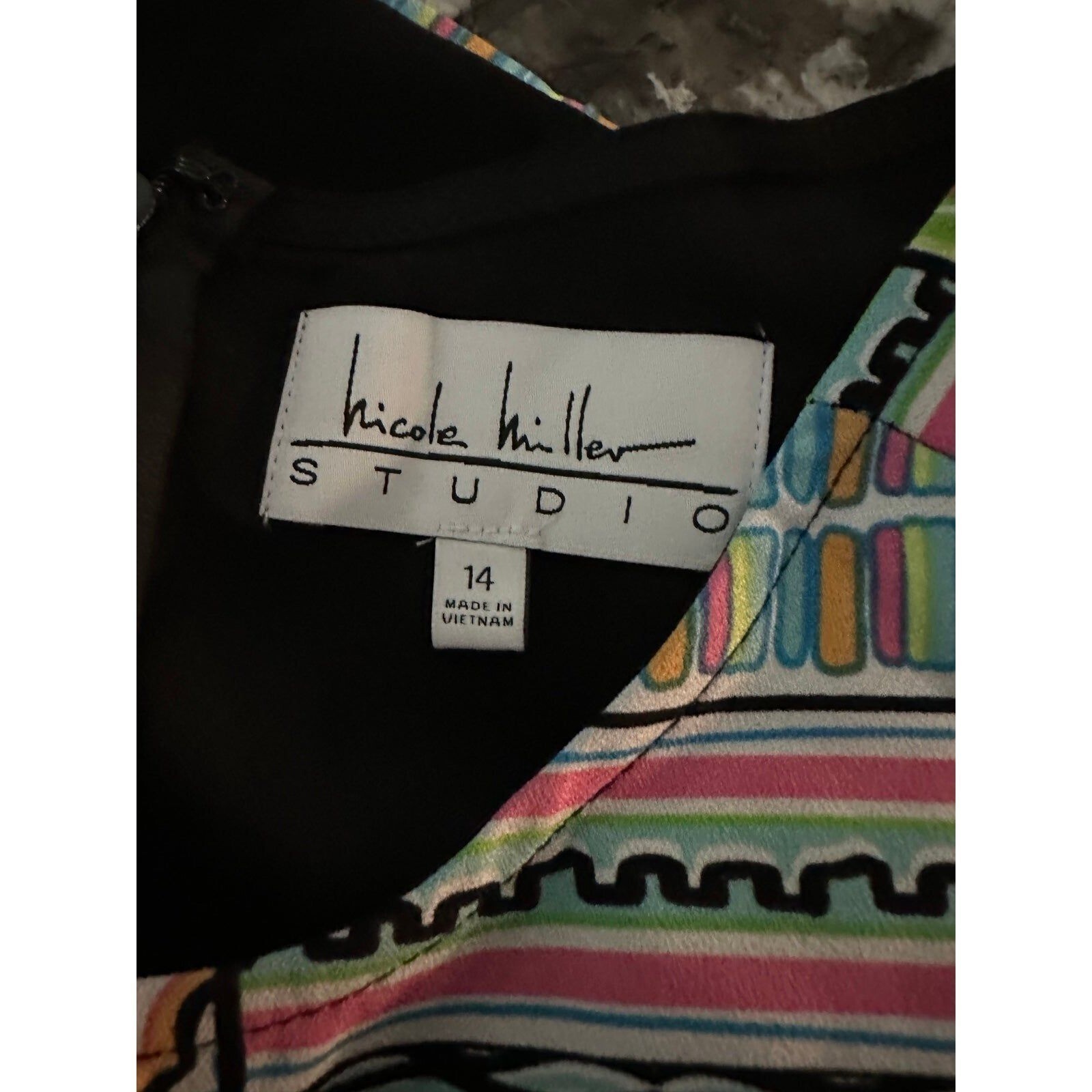Vintage Y2K Nicole Miller Dress New Size 14 Women’s Multicolor N6
