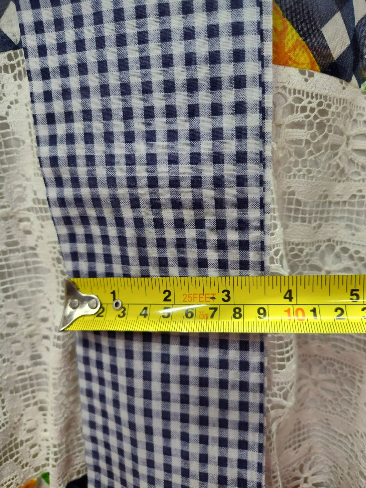 Vintage Chessa Davis Skirt w matching sash belt, Gingham, Floral, Prairie, Lined