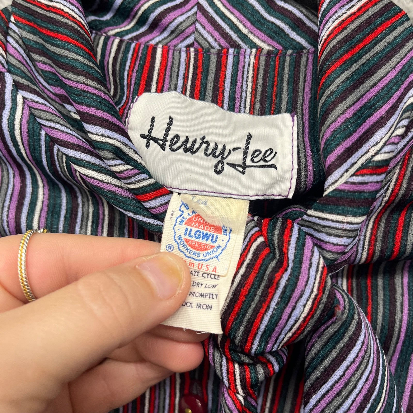 Heury Lee Vintage Dress Womens 12 Purple Striped Secretary Geek 60’s 70’s